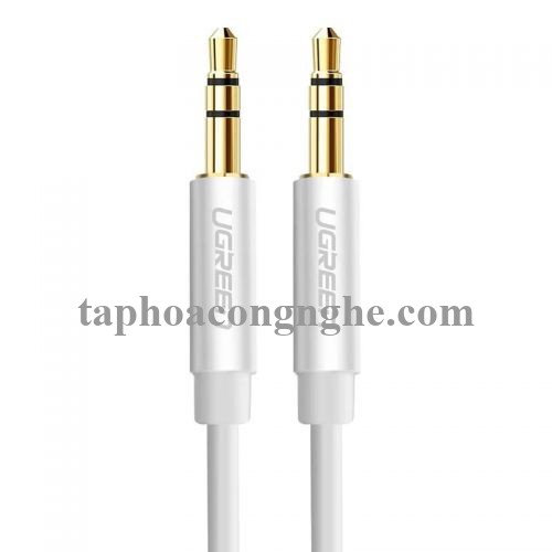 Ugreen 10750 0.5M màu Trắng Cáp âm thanh 2 đầu 3.5mm dương dây tròn TPE cao cấp AV119 30010750